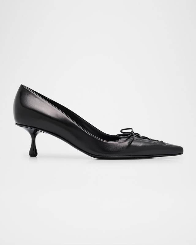Scarlett Leather Corset Kitten Pumps